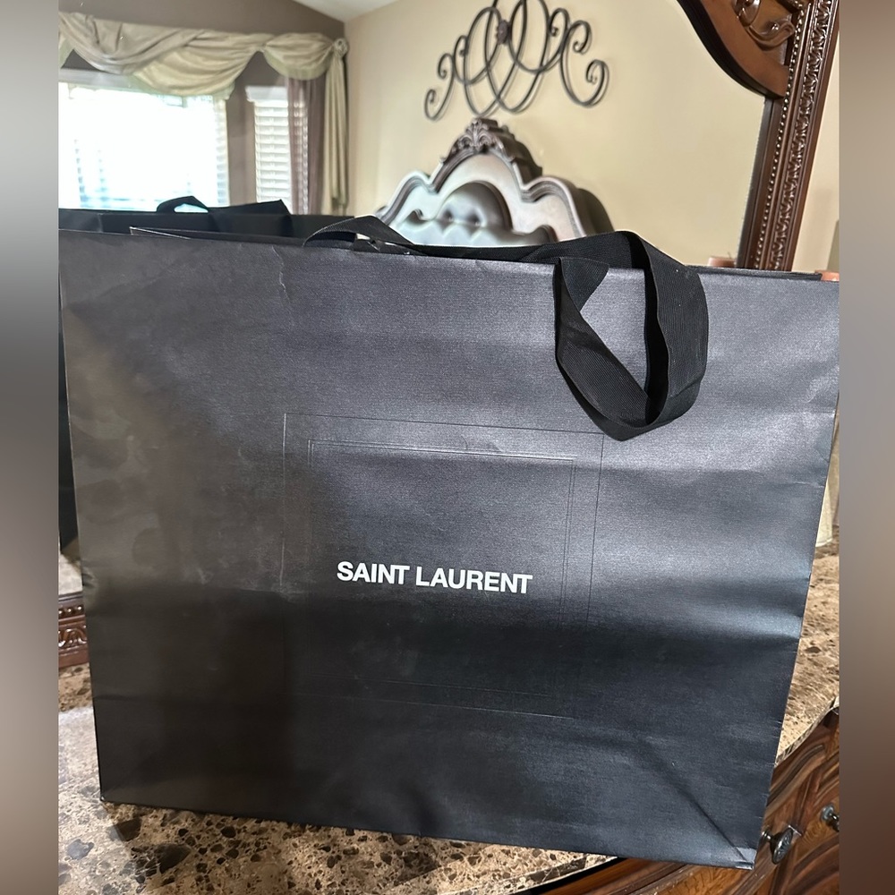 Very large size YSL paper black bag with handles 22 x 18